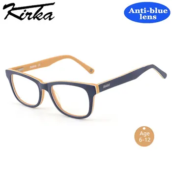 Kirka Blue Light Детски Очила с Рамка От ацетат, Очила за момчета и момичета, Гъвкави Защитни Анит-сини Лещи За 6-12 Директен доставка