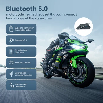 YZ06 Bluetooth Мотоциклет Шлем Слушалки Слушалки Безжични Мотоциклет Хендсфри Стерео Слушалки Високоговорител за намаляване на шума