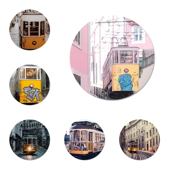 Лисабонският Трамвай Икона Брошка на Жени Аксесоари За Дрехи Раница Украса на подарък