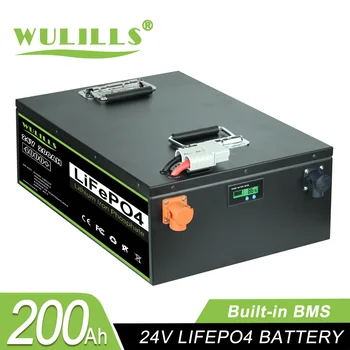 24 В 200Ah 12 В 400Ah LiFePO4 Батерии Вграден BMS Нов Отличен литиево-железния батерия за Слънчевата Система Горивна кемпер Без ддс