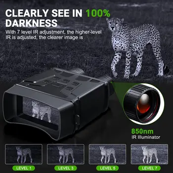 1080p FHD Видео Бинокъл за Нощно Виждане, Очила за Нощно Виждане R6 за Пълна Тъмнина Ловен Лагер Пътуване Наблюдение Шпионаж