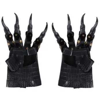 Хелоуин Ръкавици С Нокти на Дракон, С Метални Шипове, Дълги Нокти, Ръкавици От Изкуствена Кожа, НОВИ