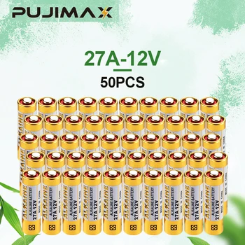 PUJIMAX 27A Алкална Батерия 50 бр 12V А27 L828 батерии за Запалки Дистанционни Ключовете за колата Звънец Суха Клетка V27GA EL812 G27A MN27