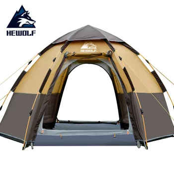 Hewolf Бърза Автоматична Отворена Палатка 3-8 Човек Двупластова Голяма Кемпинговая За Семейна Почивка На Открито Вечерта На Палатка Тента Плажна Палатка