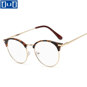 Qutzzmnd Класически Анти-Синя Светлина Рамки За Очила Модерен Кръгли Метални Оптични Рамки На Компютърни Очила Очила