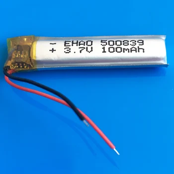3,7 На 100 mah lipo акумулаторна батерия 500839 литиево полимерна за MP3 bluetooth часовници дръжка MID слушалки headphon видео дръжка