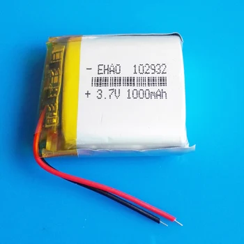 модел 102932 3,7 1000 mah lipo полимерна литиева акумулаторна батерия за MP3 GPS DVD записващо устройство bluetooth слушалка електронна книга камера
