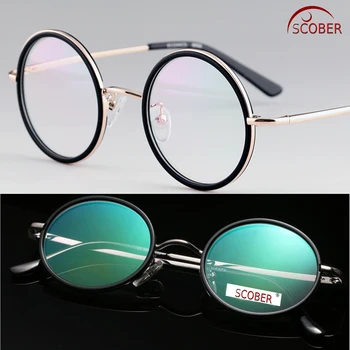 Scober = Реколта кръгли очила за четене сенатор от висок клас на 40-те години на миналия век с просветляющим покритие, Титанов очила +0,75 +1 до +4