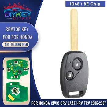 DIYKEY 313,8 Mhz 315 Mhz 433 Mhz ID48 8E ЧИП, Дистанционно ключ За 2002 2003 2004 2005 2006 2007 2008 Honda Civic CRV Джаз Вариабельности на сърдечния ритъм FRV Поток