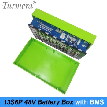 Калъф за литиева батерия Turmera 13S6P 48V E-bike с 15A 20A BMS Включва и притежателя ивица на никел За употреба с батерия за электровелосипеда 48V