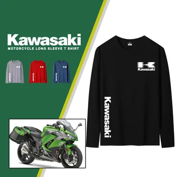 Новост За Мотоциклет Kawasaki Тениска С Дълъг Ръкав Потник с Принтом