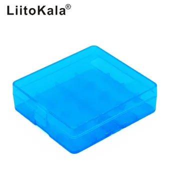 (подаръци) LiitoKala 4x18650 Отделението Отделение Прозрачен Пластмасов Твърд Син Отделението Отделение Държач Кутия За Съхранение на 18650