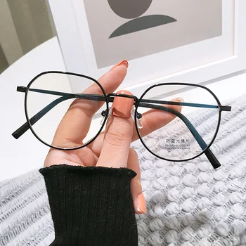 2022 Нови Кръгли Очила С Анти-Синя Светлина, Мъжки И Дамски Модни Прозрачни Компютърни Очила, Ретро Метална Оптични Рамки За Очила