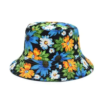 Реверсивная Панама Панама Дамски Лятна памучен широка периферия Гъвкава шапка Модерен Подарък Градина, Голф Плажна Шапка Цветна Панама
