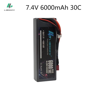 Limskey 6000 mah RC LiPo Батерия за RC 2 S 30C LiPo 7,4 за Радиоуправляемого Колата, Камион, Танк Losi Слаш Truggy