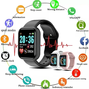 Смарт Часовници За Мъже и Жени, Детски Умни Часовници, монитор на сърдечната честота, следи Кръвното Налягане, Фитнес Тракер, Смарт Гривна За Android и IOS