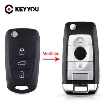 KEYYOU 3 Бутона Flip-Сгъваем Дистанционно Управление на Авто Ключ Черупка на Детайла Калъф За Hyundai Avante Accent l20 I30, IX35 Авто Ключ Калъф