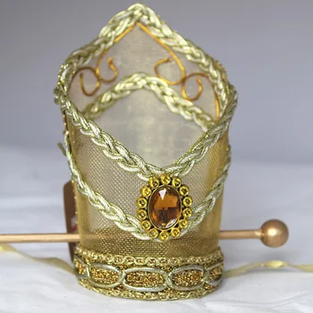 Мъжка шапка костюм короната COSPLAY древна класическа мода бижута Императорска корона прическа родословни Метален златист цвят сребрист