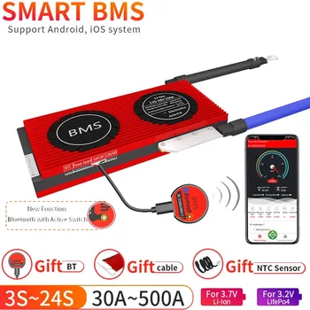 Smart BMS 4s Lifepo4 Bluetooth 4S Lipo ~ 24 S 80A ~ 250A USB UART Батерии За Слънчевата Система Balanceador de Bateria 