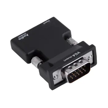 HD-съвместими женски VGA конвертор + аудио адаптер Поддръжка на изходния сигнал Бърз монтаж Лесно управление Сверхмалый