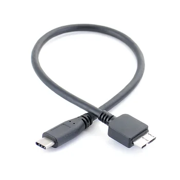 30 см USB 3.1 Type C до Mircro B HDD Кабел за трансфер на данни USB-C USB Type-C към Micro USB 3.0 Високоскоростен пренос на данни, Кабел за зареждане, Кабел