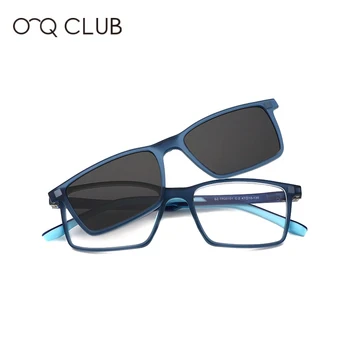 O-Q CLUB Детски квадратни Очила, Поляризирани Магнитни Клипове, Удобни Очила за Късогледство TR90, Оптични, Слънчеви Очила SZ-TR20101