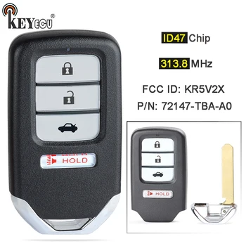 KEYECU 313,8 Mhz ID47 FCC ID: KR5V2X A2C92005000 72147-РЗП-A0 Smart 3 + 1 4 бутона за дистанционно автомобилния Ключодържател за Honda Civic 2016-2020
