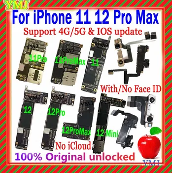 Оригиналната Отключване За iPhone 11 12 Pro Max дънната Платка Pure Поддръжка на iCloud, Актуализация За iPhone 11 pro max Логическа такса 64 GB 128 GB