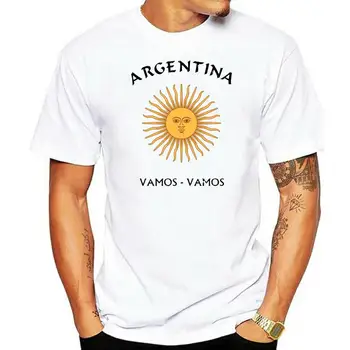 Argentinien Herren Тениска Arg Argentina Vamos Vamos Мъжки Футболен Годишна Ежедневна Тениска с Къси Ръкави За Възрастни