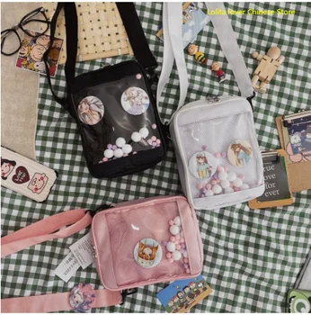 Японската Студентски Мини Чанта Itabag За Момичета, Прозрачна Чанта През Рамо От PVC, Аниме, Cosplay, Лолита, Чанта Ita С Прозрачен Прозорец, Чанта