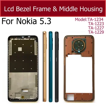 LCD дисплей Средната Рамка на Корпуса За Nokia 5.3 TA-1234 TA-1223 TA-1227 TA-1229 Средната Рамка на Корпуса Размерът на Рамката на LCD дисплея