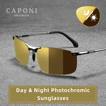 CAPONI Слънчеви Очила за Нощно Виждане Поляризирани Фотохромичните Слънчеви Очила За Мъже Oculos Жълти Очила За Шофиране gafas de sol BSYS3066