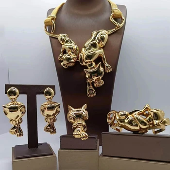 Бижута Африкански Сватбената Огърлица, Обеци Класически Комплекти Гривна Модни Позлатени Пръстени Дамски Окачване Дубай Висулка Подарък За Парти