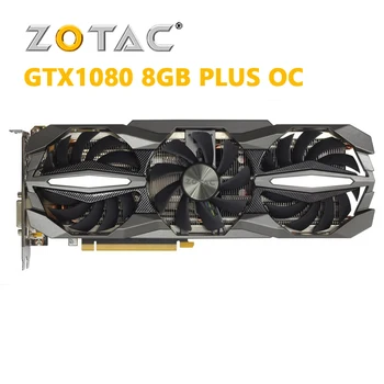 ZOTAC GeForce GTX 1080-8GD5X Plus OC Графични Карти GTX1080 8 GB Тенис на графичния процесор За видео карта nVIDIA GDDR5X 10210 Mhz се Използва Игрална карта