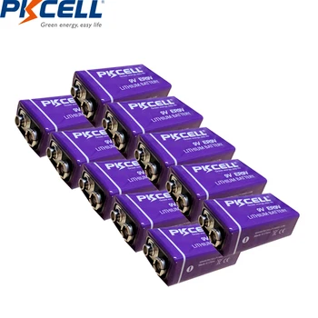 10 БР. Батерия PKCELL ER9V 1200 mah 9 В Li-SOCl2 Батерии за Еднократна Употреба Baterias За електронен термометър 6LR61 6F22