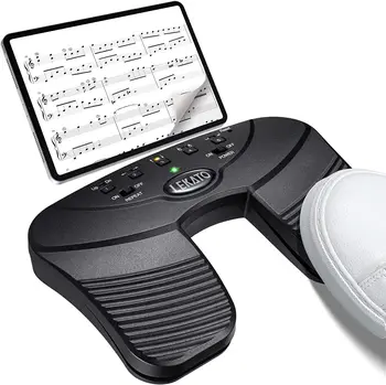 Lekato Bluetooth Педал за Обръщане на Страниците Безжична Педал за Обръщане на страниците за Китара и Цигулка, Пиано Лист за Таблет Лаптоп