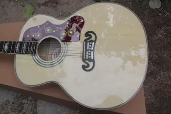 Акустична китара от масив смърч top J200 Черен цвят на естествено дърво 524