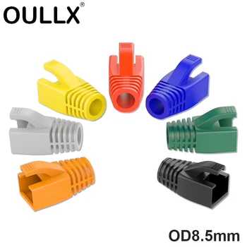 OULLX RJ-45 Cat7 Шапки основа cat6a Кабелна Мрежа Ethernet Конектор Cat 7 Включете Защитни Разноцветни Ботуши Обвивка Цветен Храст OD 8,5 мм