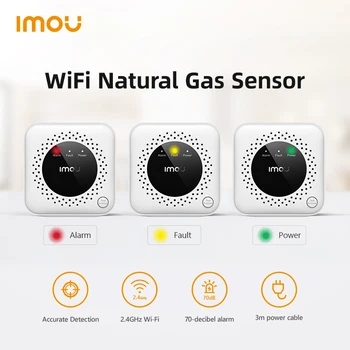 IMOU WF1G WiFi Сензор на Природен Газ за Домакинството Интелигентен Детектор за Сигнализация на Газ Метан Горими Сензор Анализатор
