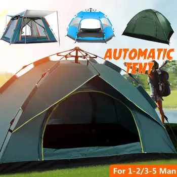 Автоматична палатка за къмпинг, за 3-4 човека, Лесна Моментална инсталация, Переносимая Туризъм за Подслон от слънцето, Пътуване, разходки