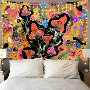 SepYue Абстрактни цветни кошмарен Гоблен с гъби, Стенен Гоблен за Домашно Общежития