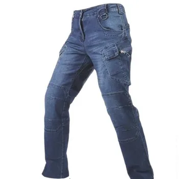 Мъжки Тактически Дънкови Панталони, Дънкови Панталони Удобна дължина на панталони с много джобове мъжки Дънки Стрейчевые