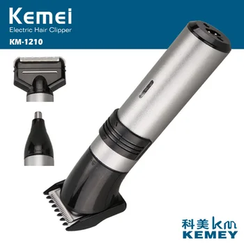 kemei тример за коса KM-1210 3 в 1 акумулаторна машина за подстригване на коса тример за косми в носа самобръсначка тример за оформяне на брада, моющийся