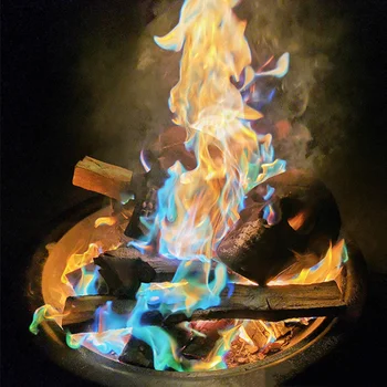 Магически Огън Семейно Парти Камина Огъня, Пламъка На Прах В Пиротехника Коледен Магически Трик Открит Къмпинг Забавен Инструмент