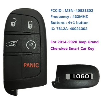CN086015 Оригинален 5 Бутон смарт ключ за 2014-2020 Jeep Grand Cherokee с 433 Mhz PCF7945 PN Numebr 68143505AC / M3N40821302
