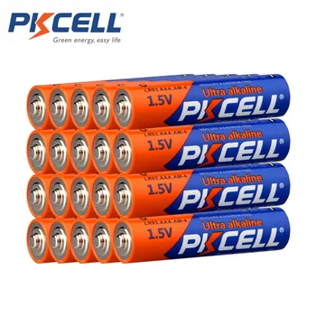 20 X PKCELL LR03 1,5 AAA Алкална Суха Батерия E92 AM4 MN2400 MX2400 1,5 Волта AAA Батерия 3A Bateria 