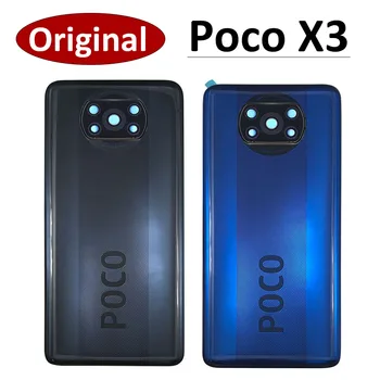 100% Оригинал За Xiaomi Mi Poco X3 NFC Задната част на Кутията на Батерията Задната Врата За POCO X3 Взаимозаменяеми Корпус на Стикера на Лепилото С Обектив