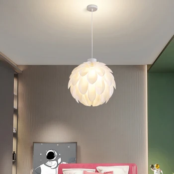 Модерна Бяла Подвесная Лампа с формата на Яйце, Вътрешно Осветление, Led осветителни Тела за Тавани Трапезария, Модерен Полилей