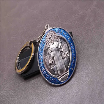 Религиозно Чудо Медал На Свети Бенедикт Ключодържател Бижута, Ключодържател Исус Католически Подаръци