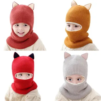 Зимни детски шапки, есенно-зимните шапки за момичета, момчета, сладки, дебели, топли, детски, на лицето, слушалки